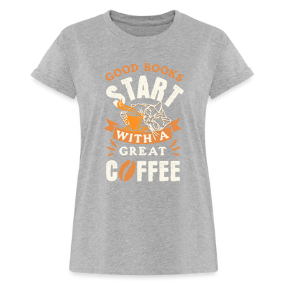 a good books spreadshirt 1191 Women's Relaxed Fit T-Shirt - heather gray