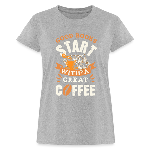 a good books spreadshirt 1191 Women's Relaxed Fit T-Shirt - heather gray