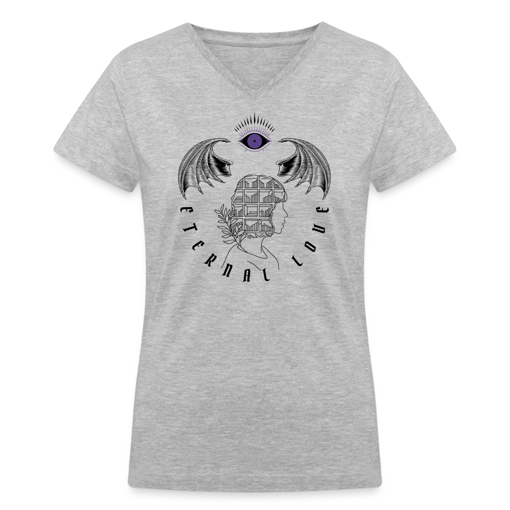 Women's V-Neck T-Shirt - gray