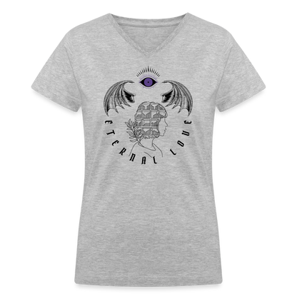 Women's V-Neck T-Shirt - gray