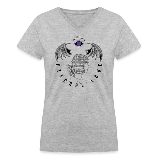 Women's V-Neck T-Shirt - gray