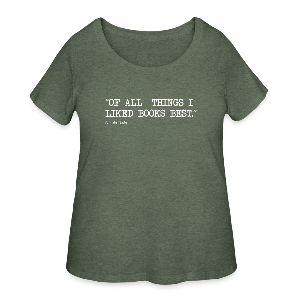 Women’s Curvy T-Shirt lat 3804 Books Best - heather military green