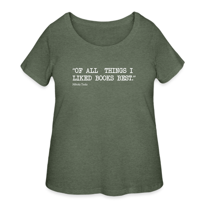 Women’s Curvy T-Shirt lat 3804 Books Best - heather military green